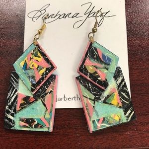 Hand painted light earrings one of a kind boutique